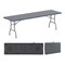 8 Feet Patio Portable Fold-in-Half Table with Robust Metal Legs and Joint Safety Lock